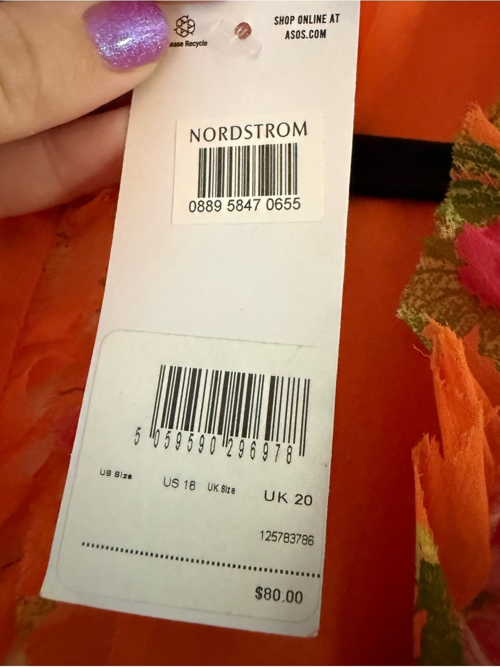 ASOS Orange Floral Print Occasion Maxi Dress - Picture 7 of 12